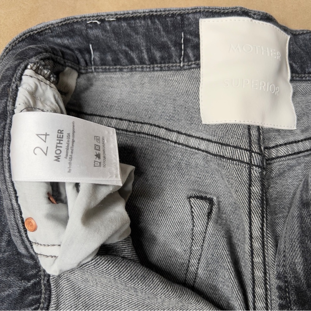 Mother Superior The Half Pipe Flood Barrel Jeans Outta Sight Black - Picture 6 of 11